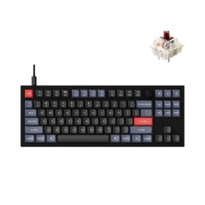 Keychron Q3 Wired Custom Mechanical Keyboard Knob Version, TKL QMK/VIA Programmable Macro with Hot-swappable Gateron G Pro Brown Switch Double Gasket Compatible with Mac Windows Linux (Black)